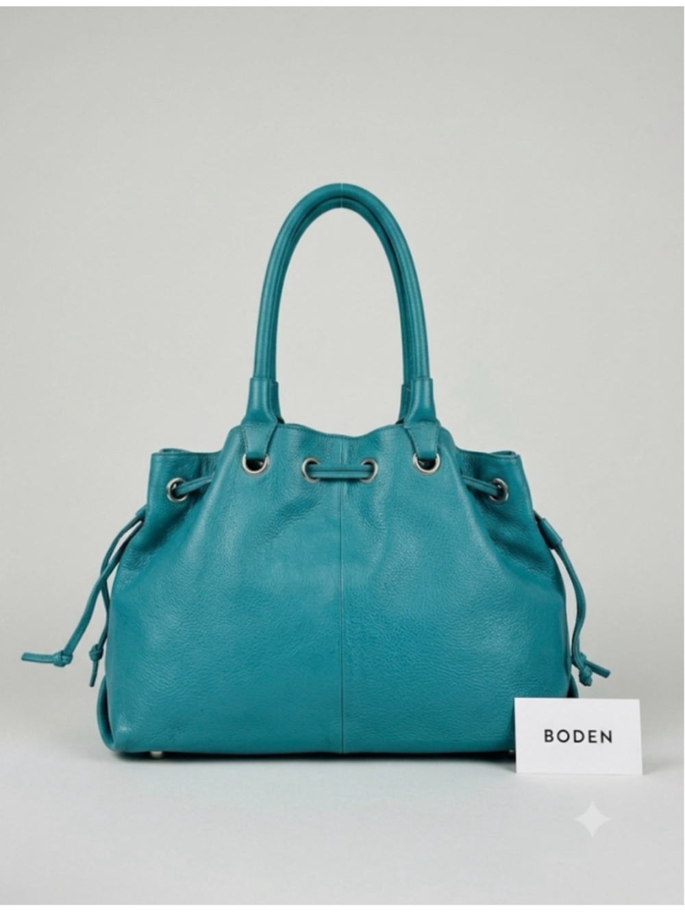 Boden Large Teal Pebble Leather Shoulder Bag